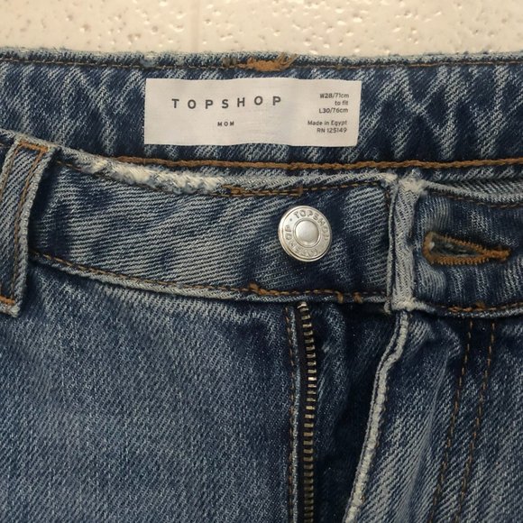 NWOT - Topshop High Waisted Mom Jeans - Size 28 - Picture 5 of 5